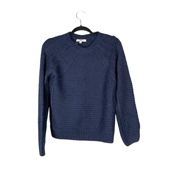 sweewe Sweaters - Sweewë Paris Navy Blue Mohair Blend Textured Knit Sweater S/M